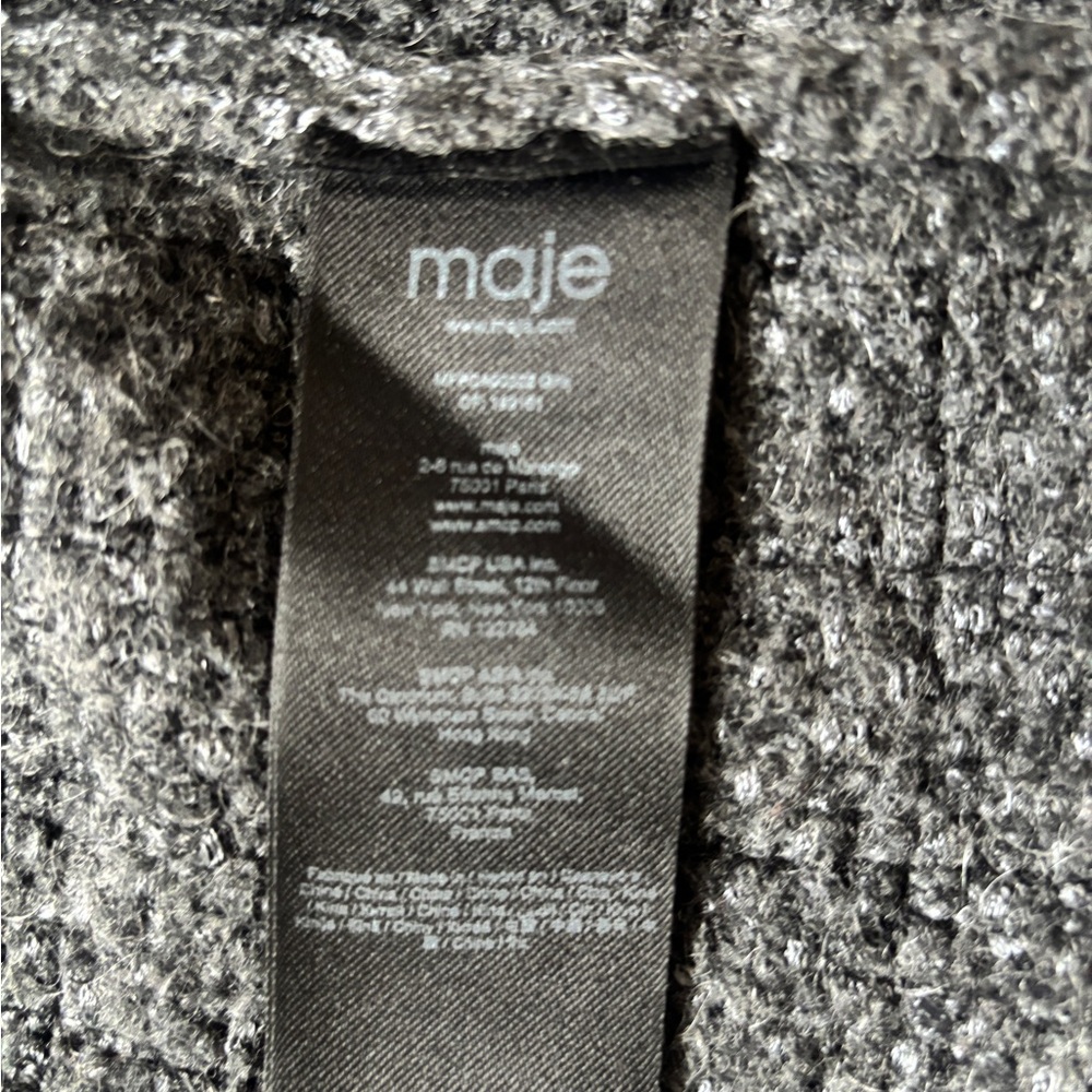 Maje Gray Textured Cardigan